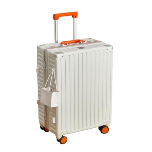 ONCALZNCA Koffer Gepäckkoffer for Männer Und Frauen, Leichter, Kodierter, Robuster Koffer, Universal-Rollengepäck-Trolley Suitcase (Color : White, Size : 24in) von ONCALZNCA