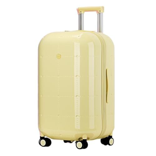 ONCALZNCA Koffer Großer Koffer, Multifunktionale Passwortbox, männliche und weibliche Studentenkoffer, Universal Wheel Boarding Box Koffer, gelb, 71 cm von ONCALZNCA