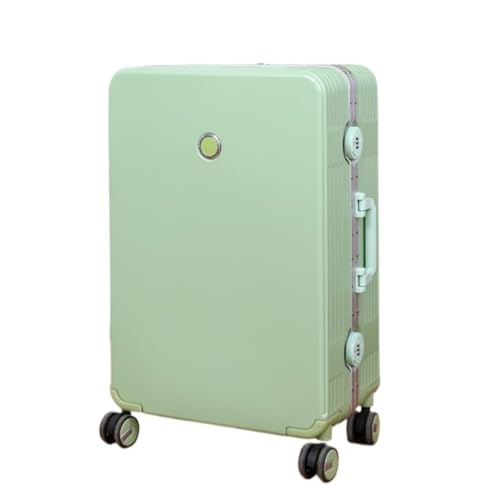 ONCALZNCA Koffer Herren- und Damen-Koffer mit Aluminiumrahmen, Universalrad, Trolley-Koffer, Passwort-Box, Boarding-Koffer, Koffer Suitcase (Color : Green, Size : 20in) von ONCALZNCA