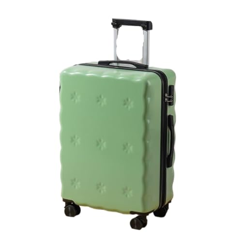 ONCALZNCA Koffer Multifunktionaler Gepäck-Trolley, Doppelschichtig, Explosionsgeschützt, Robust Und Langlebig, Geräuschloses Passwortfeld Suitcase (Color : Green, Size : 22in) von ONCALZNCA