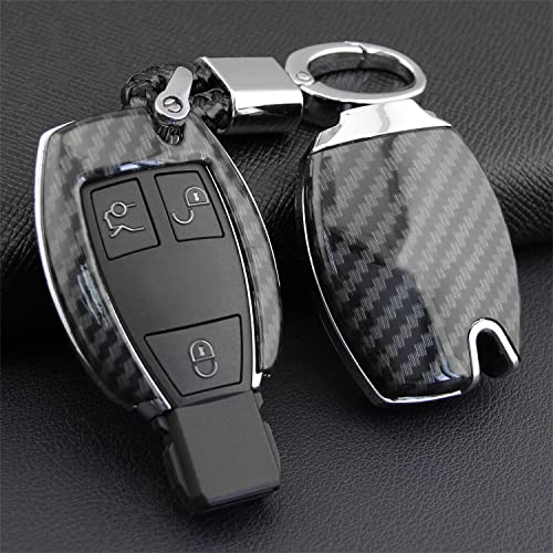 ONCLI Karbonfaser-Hartschalen-Auto-Schlüsselanhänger-Abdeckung, kompatibel mit Mercedes-Benz W205 W212 X253 W166 X204 X166 W176 W246 W204 W222 W463 X156 von ONCLI