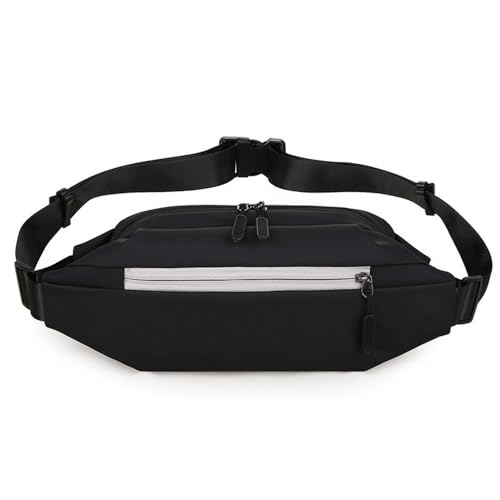 Gürteltasche Herren Sportliche, lässige Hüfttasche for Herren, einfache tragbare Umhängetasche Reisesport Wandern (Farbe : Black, Size : 34x8x12cm) von ONDIAN
