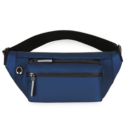 Gürteltasche Leder Herren-Hüfttasche, lässige Herren-Brusttasche, Outdoor-Umhängetasche Reisesport Wandern (Farbe : Blau, Size : 12x5x32cm) von ONDIAN