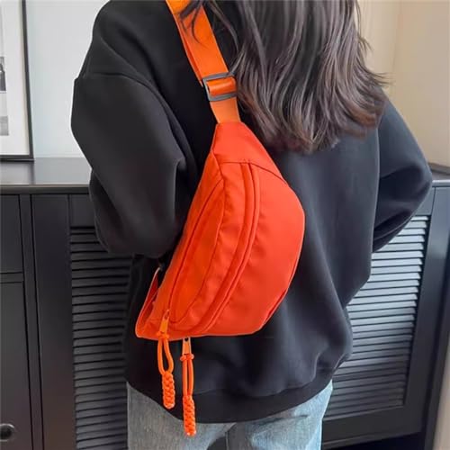 Gürteltasche für Damen Umhängetasche for Damen, Stofftasche, Hüfttasche (Farbe : Orange, Size : 29x13x10cm) von ONDIAN