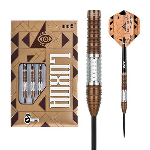 ONE80 Steel Dart Luxor VHD 90% Tungsten Steeltip Dart Steeldart Dartpfeile Set mit Schäften und Flights Hochwertige Tungsten Steeldarts (Barrel 01, 23 Gramm) von ONE80