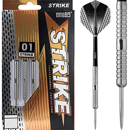 ONE80 Steeldart Strike Serie Barrels 80% Tungsten Wolfram Steeltip Darts Dartpfeil (01 Schwarz, 20g) von ONE80