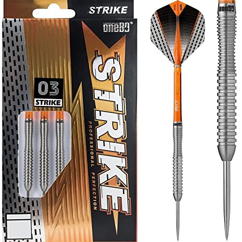 ONE80 Steeldart Strike Serie Barrels 80% Tungsten Wolfram Steeltip Darts Dartpfeil (03 Orange, 24g) von ONE80