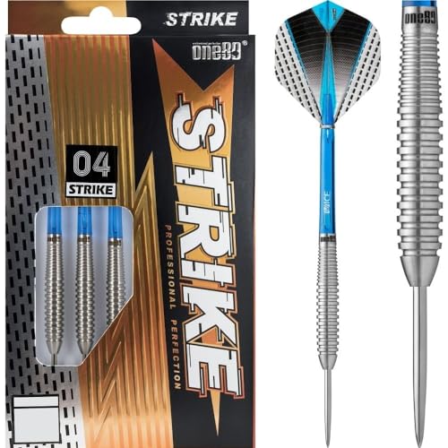 ONE80 Steeldart Strike Serie Barrels 80% Tungsten Wolfram Steeltip Darts Dartpfeil (04 Blau, 24g) von ONE80