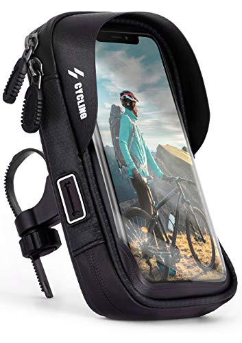 ONEFLOW Handyhalterung Fahrrad Lenkertasche Wasserdicht für alle Apple iPhone Fahrradhalterung 360° Drehbar Handyhalter Motorrad Fahrradtasche Lenker Smartphone Halterung mit Fenster, Schwarz von ONEFLOW