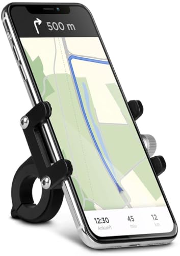 ONEFLOW Handyhalterung Fahrrad für alle Apple iPhone - Ultraleichte Smartphone Halterung für Lenker Kompakt, stabil & unauffällig - Schwarz von ONEFLOW