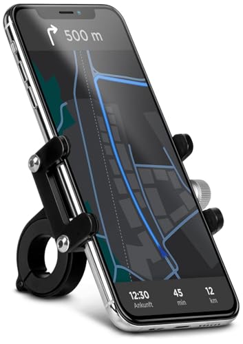 ONEFLOW Handyhalterung Fahrrad für alle CAT Handys - Ultraleichte Smartphone Halterung für Lenker Kompakt, stabil & unauffällig - Schwarz von ONEFLOW