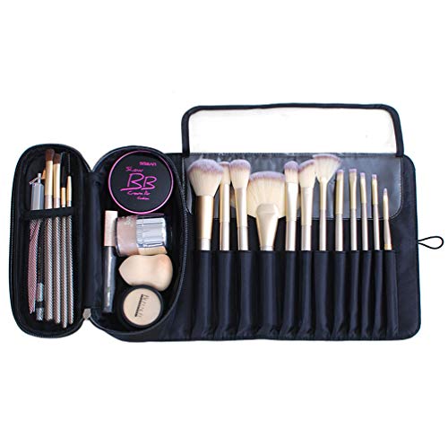 ONEGenug Make-up Pinsel Tasche Kosmetik Tasche mit 12 Bürstenhalter Reise Schminktasche von ONEGenug