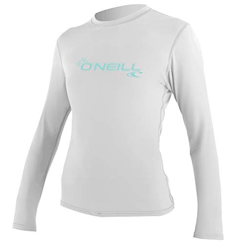O'Neill Wetsuits Women's Basic Skins Long Sleeve Sun Shirt Rash Vest, White, L von O'Neill