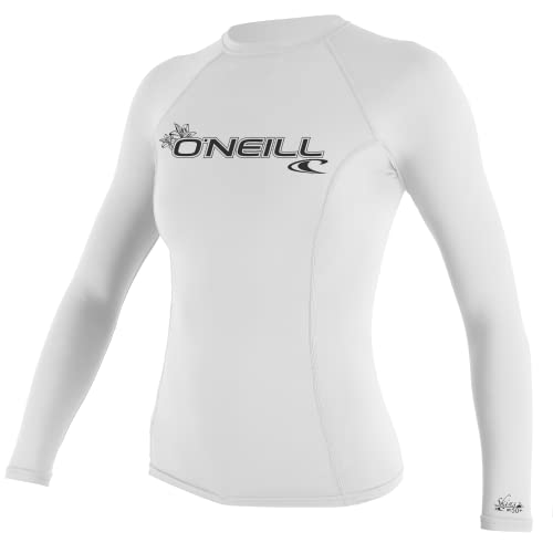 O'Neill Wetsuits Women's Basic Skins Long Sleeve Sun Shirt Rash Vest, White, XL von O'Neill