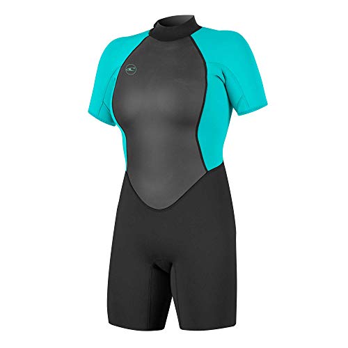 ONEILL WETSUITS Damen Reactor II 2mm Back Zip Spring Wetsuit Neoprenanzug, Black/Light AQU, 10 von O'Neill