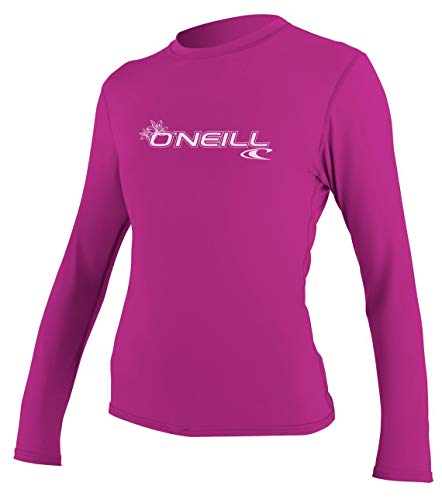 O'Neill Wetsuits Damen Women's Basic Skins Long Sleeve Sun Shirt Rash Vest, Fox Pink, XL von O'Neill