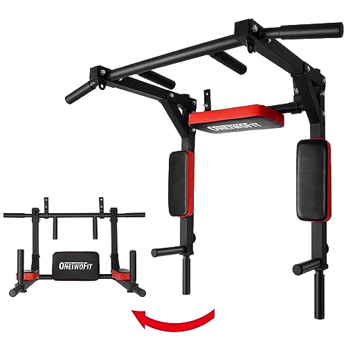 ONETWOFIT Schwerlast multifunktionelle Klimmzugstange für die Wandmontage, Pull-Up-Bar Trainingsstange Dip-Station für das Training zu Hause, Power Tower Trainingsgewicht bis zu 200kg OT126 von ONETWOFIT