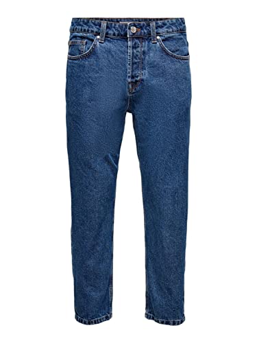 ONLY & SONS Herren Jeans ONSAVI Beam PK 1420 - Regular Fit - Blau - Blue Denim, Größe:28W / 34L, Farbvariante:Blue Denim 22021420 von ONLY & SONS