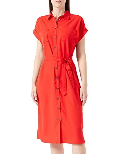 ONLY Damen Onlhannover S/S Shirt Dress Noos Wvn, High Risk Red, 36 von ONLY