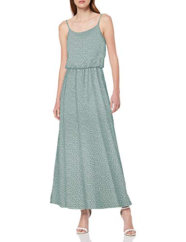 ONLY Damen Onlwinner S/L Maxi Dress Noos Ptm, Chinois Green/Aop:karo Dot, 32 von ONLY