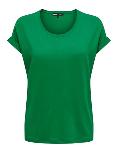 ONLY Damen Einfarbiges T-Shirt | Basic Rundhals Ausschnitt Kurzarm Top | Short Sleeve Oberteil ONLMOSTER, Farben:Grün-3, Größe:L von ONLY