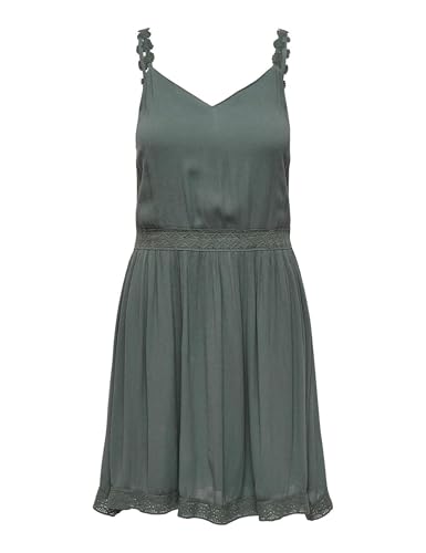 ONLY Damen Mini Kleid ONLKarmen Anne Life Trägerkleid 15177478 Balsam Green 40 von ONLY