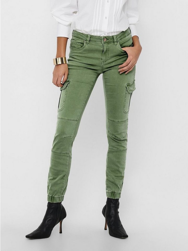 ONLY Slim-fit-Jeans Cargo Jeans Hose Mid Waist Denim Jogger Pants ONLMISSOURI 4676 in Grün von ONLY