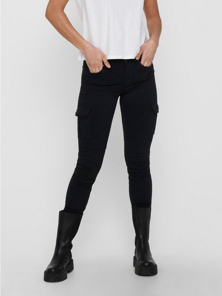 ONLY Slim-fit-Jeans Cargo Jeans Hose Mid Waist Denim Jogger Pants ONLMISSOURI 4676 in Schwarz von ONLY