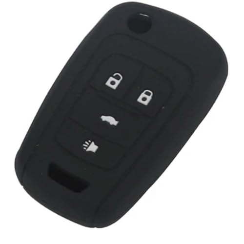 ONNAT Silikon-Schlüsseletui, Autoschloss-Schlüsselabdeckung, für Chevrolet Cruze Trax Lova Malibu für Buick für Opel Mokka 4 Tasten, Auto-Fernbedienungs-Schutzhülle von ONNAT
