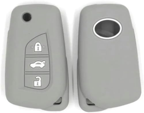ONNAT Silikon-Schlüsseletui, Autoschloss-Schlüsselabdeckung, für Toyota Reiz Camry Corolla 3-Tasten von ONNAT