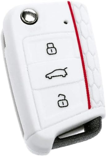 ONNAT Silikon-Schutzhülle für Auto-Schlüsselanhänger, für Golf 7 mk7 für Skoda Octavia A7, Autoschlüssel-Schlüsselhülle von ONNAT