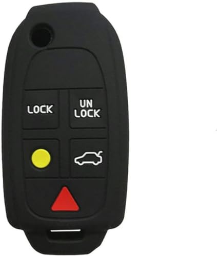 ONNAT Silikon-Schutzhülle für Auto-Schlüsselanhänger, für Volvo XC90 S80 XC70 S60 V70 D05, 5 Tasten, Autoschlüssel-Schlüsselhülle von ONNAT