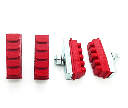 4 x Bremsenhalter und Schuhständer Farbe Rot und Silber Retro 3905 von ONOGAL