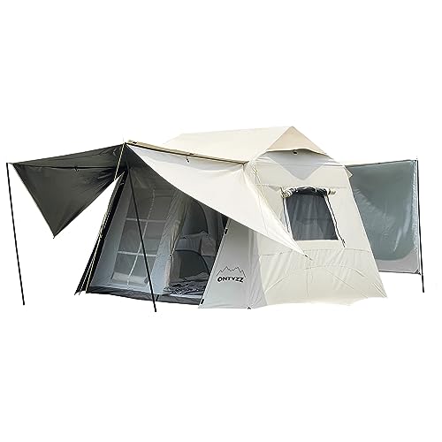 Zelt Wasserdicht Familienzelt 3-5 Personen Zelte mit Integriert Aluminiumlegierung Klammer & Projektionsleinwand Outdoor Zelt for Hiking Picknick Camping Zelte 2.6 * 2.3 * 1.9M von ONTYZZ