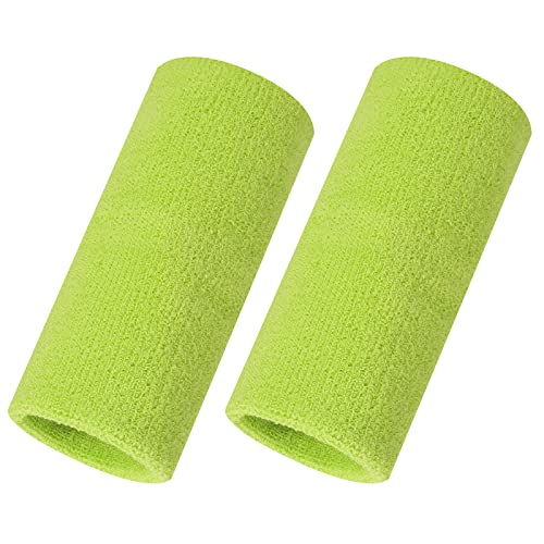 ONUPGO 6 Zoll Handgelenk-Schweißbänder – Handgelenkschutz-Schweißbänder Sport-Armbänder für Basketball, Tennis, Fußball, Baseball (Neon Green) von ONUPGO