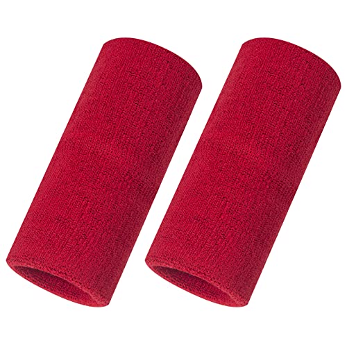 ONUPGO 6 Zoll Handgelenk-Schweißbänder – Handgelenkschutz-Schweißbänder Sport-Armbänder für Basketball, Tennis, Fußball, Baseball (Red) von ONUPGO