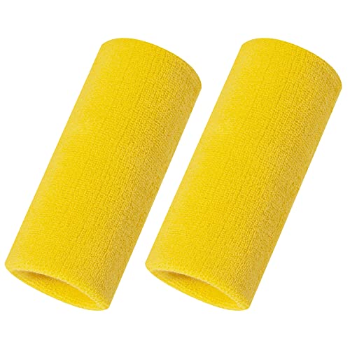 ONUPGO 6 Zoll Handgelenk-Schweißbänder – Handgelenkschutz-Schweißbänder Sport-Armbänder für Basketball, Tennis, Fußball, Baseball (Yellow) von ONUPGO