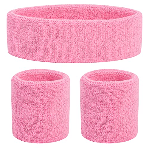 ONUPGO Kinder Schweißbänder Stirnband Armband Set – Athletisches Baumwollschweißband für Sport (1 Stirnband + 2 Armbänder) von ONUPGO