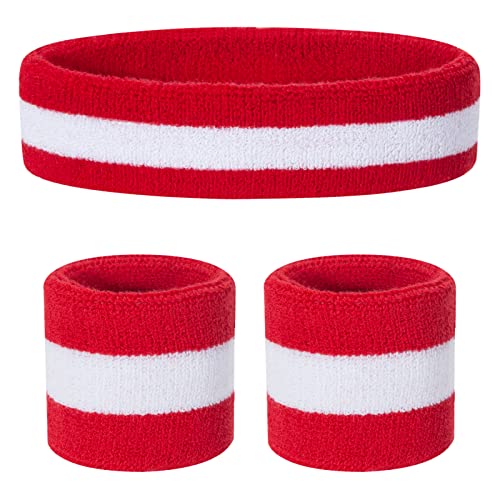 ONUPGO Kinder Schweißbänder Stirnband Armband Set – Athletisches Baumwollschweißband für Sport (1 Stirnband + 2 Armbänder) von ONUPGO