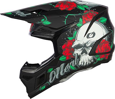 ONeal 3SRS Melancia, Motocrosshelm - Matt Schwarz/Grün/Rot - S von ONeal