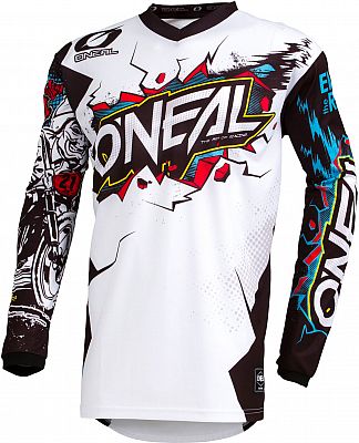 ONeal Element Villain, Trikot Kinder - Weiß/Schwarz/Blau - M von ONeal