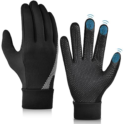 OOPOR Warme Winter Sports Handschuhe - Touchscree Laufhandschuhe für Kaltes Wetter Thermo Fahrradhandschuhe Winter Radsport Sporthandschuhe rutschfeste Silikon Handschuhe zum Fahren Fahrrad von OOPOR