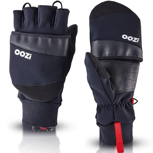 OOZi Winterhandschuhe für Herren und Damen, Touchscreen Handschuhe, Warme Winddicht Arbeitshandschuhe für Wandern, Laufen, Radsport, Autofahrten (Schwarz, L) von OOZi