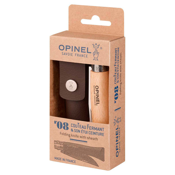 Opinel - No 08 mit Etui - Messer Gr 8 cm beech von OPINEL
