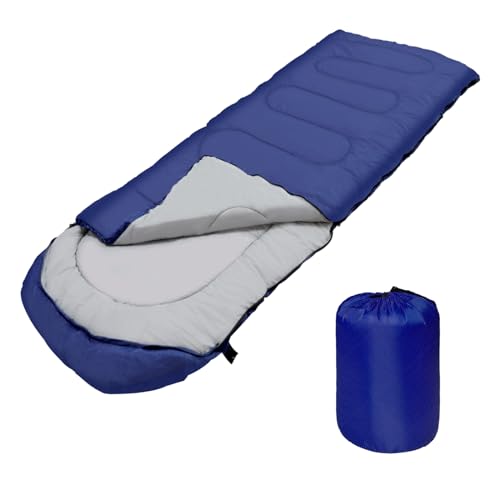 OPL5 Schlafsäcke für Erwachsene, warmes und kaltes Wetter, Rucksackreisen, Camping, leicht, wasserdicht, Schlafsack mit Kompressionssack, für drinnen und draußen, Camping, Wandern, Reisen (blau) von OPL5