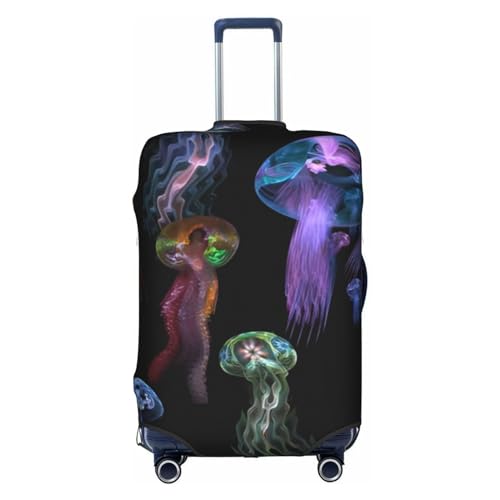 OPSREY Bunte Zwerge bedruckte Kofferhülle Reisegepäckhüllen elastische Gepäckhüllen, Farbe: Quallen., M von OPSREY