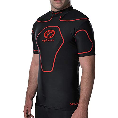 Optimum Jungen Schutzkleidung Origin mit Schulterpolster schwarz schwarz/red M von OPTIMUM