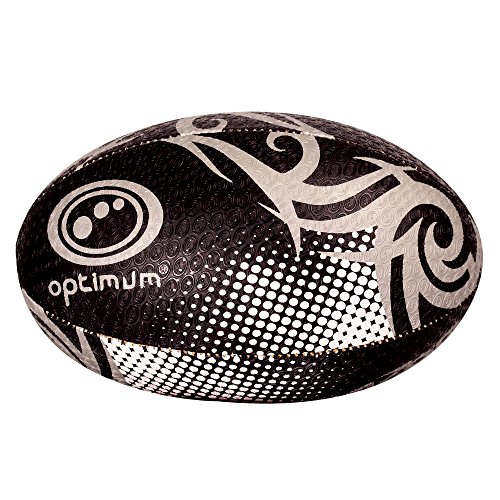 Optimum Razor Rugbyball, Schwarz/Silber, Mini von OPTIMUM