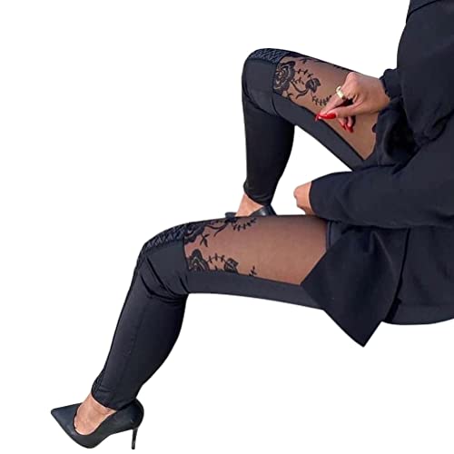 ORANDESIGNE Damen Leggings Hose Stretch Mesh Hose Skinny Spitzen Patchwork Leggins Strumpfhose Hohe Taille Bleistifthose Freizeithose Treggings J Schwarz XS ORANDESIGNE Damen Leggings Hose Stretch Mesh Hose Skinny Spitzen Patchwork Leggins Strumpfhose Hohe Taille Bleistifthose Freizeithose Treggings J Schwarz XS von ORANDESIGNE