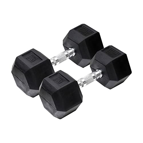 Orange Gym Sechskant-Hanteln Hexagon Schwarz 2er Set – Kurzhanteln für Krafttraining in verschiedenen Gewichten - Gusseisen - bodenschonende Gummibeschichtung - ergonomischer Chromgriff (2 x 2 KG) von ORANGE GYM